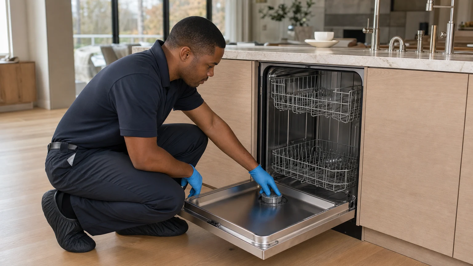 Panel-ready dishwasher diagnostic visit in East Cobb